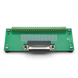 Front view of DB25 female breakout board with rubber feet