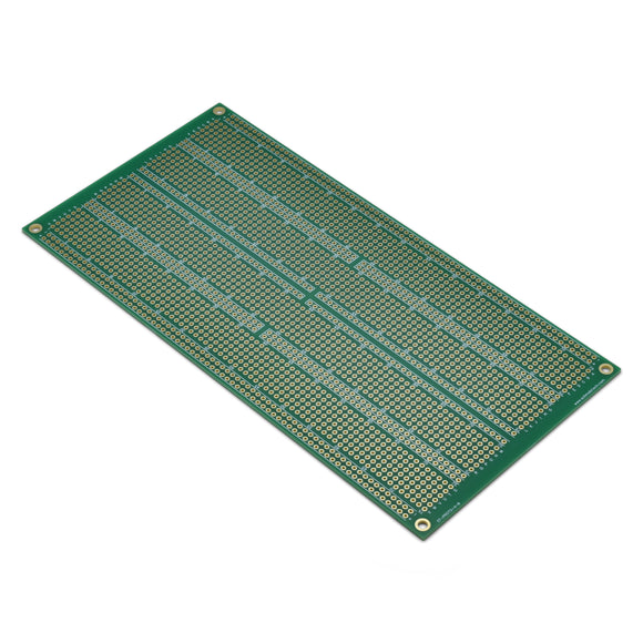 Top of 4 inch by 8 inch protoboard, SchmalzTech ST-PROTO-4-8