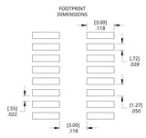 Mechanical drawing of ST-SOIC-16 footprint