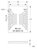 Mechanical drawing of ST-SOIC-18