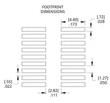 Mechanical drawing of ST-SOIC-18 footprint