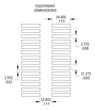 Mechanical drawing of ST-SOIC-28 footprint